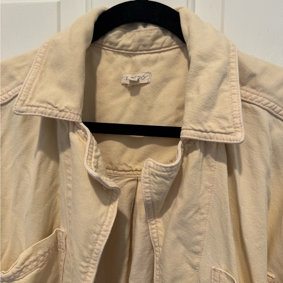 Pilcro Peach Cream Button-Down Denim Mini Dress or Tunic Size 2X - Picture 6 of 16